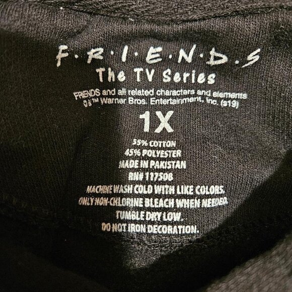 Vintage "FRIENDS" hoodie, Size 1X, black, new without tags - Picture 4 of 6